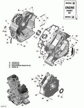 Crankcase - 1000R EFI (Except XMR)