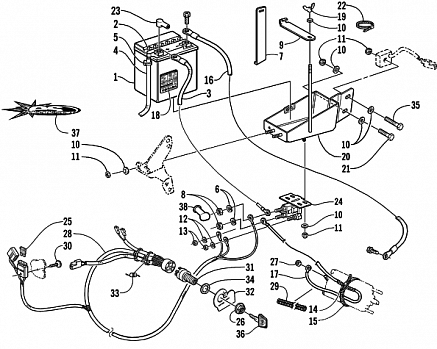 BATTERY, SOLENOID, AND CABLES (esr)