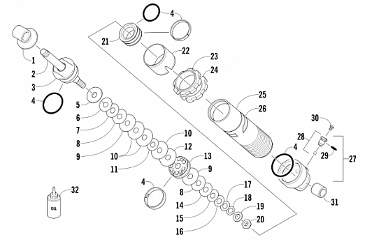 REAR SUSPENSION FRONT ARM SHOCK ABSORBER