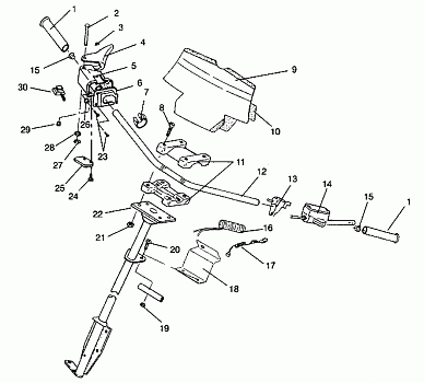 STEERING - HANDLEBAR ASSEMBLY 440 XCR 0941760 (4925182518015A)