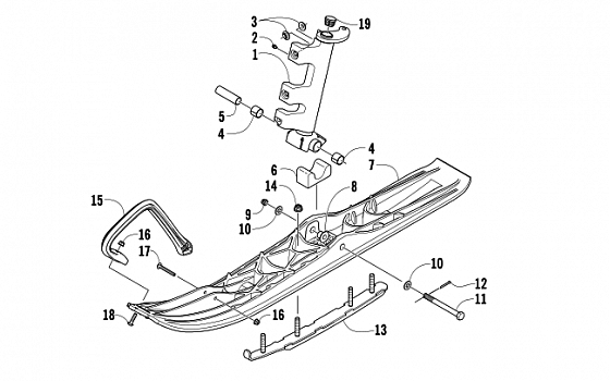 SKI AND SPINDLE ASSEMBLY