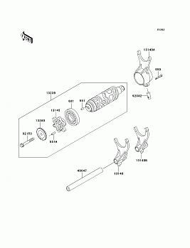 Gear Change Drum/Shift Fork(s)