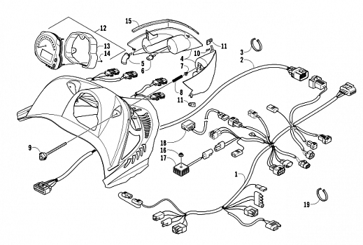 HEADLIGHT, INSTRUMENTS, AND WIRING ASSEMBLIES