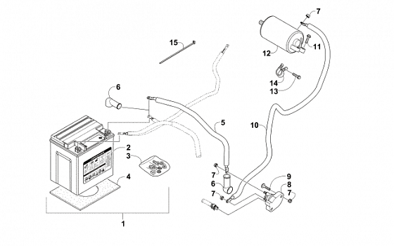 BATTERY AND STARTER MOTOR ASSEMBLY