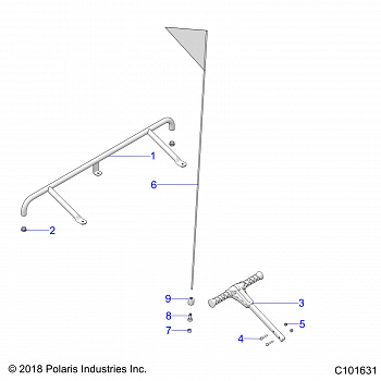 BODY, ACCESSORY BUMPER, FLAG, AND PASS HANDLE - A18HZA15B4 (C101631)