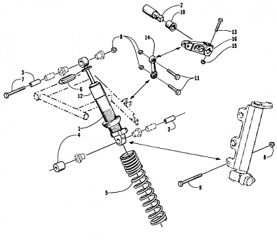 SHOCK ABSORBER AND SWAY BAR ASSEMBLY