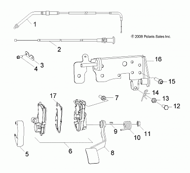 STEERING, CONTROLS and THROTTLE - R14VA17AA/AF (49RGRTHROTTLEPEDAL09RZR170)