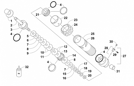 REAR SUSPENSION FRONT ARM SHOCK ABSORBER