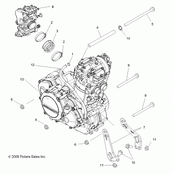 ENGINE, MOUNTING - A09GP52AA (49ATVENGINEMTG09OUT525)