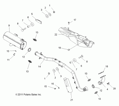 ENGINE, EXHAUST - A13MH50TD (49ATVEXHAUST12SP500)