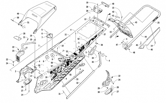 TUNNEL, REAR BUMPER, AND SNOWFLAP ASSEMBLY