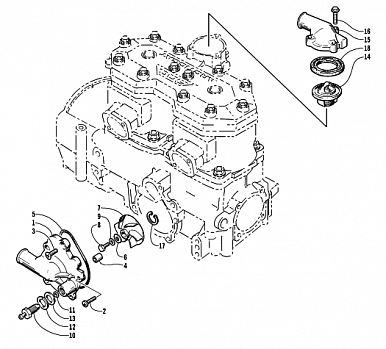 WATER PUMP AND THERMOSTAT