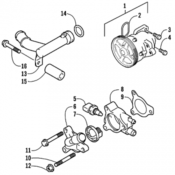 WATER PUMP AND THERMOSTAT ASSEMBLIES