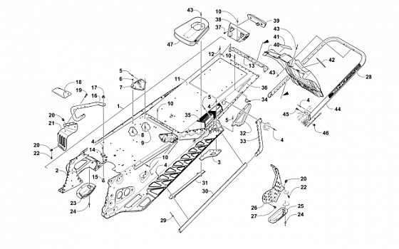 TUNNEL, REAR BUMPER, AND SNOWFLAP ASSEMBLY