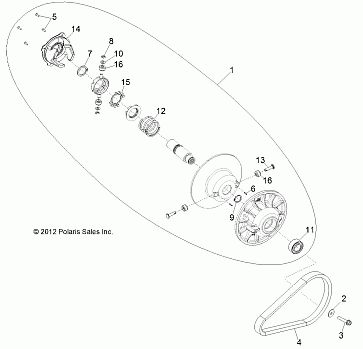 DRIVE TRAIN, SECONDARY CLUTCH - Z14VH6EAI/6EAW (49RGRCLUTCHDVN1323051)