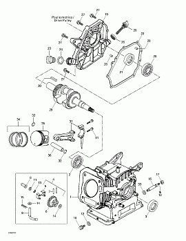 Crankcase, Barrel, Crankshaft, Piston