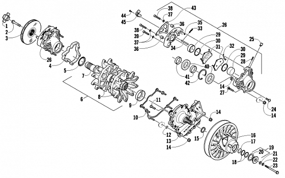 DRIVE TRAIN SHAFT AND BRAKE ASSEMBLIES