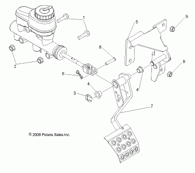 BRAKES, PEDAL and MASTER CYLINDER MOUNTING - R13TH76/7E ALL OPTIONS (49RGRBRAKEFOOT097004X4)