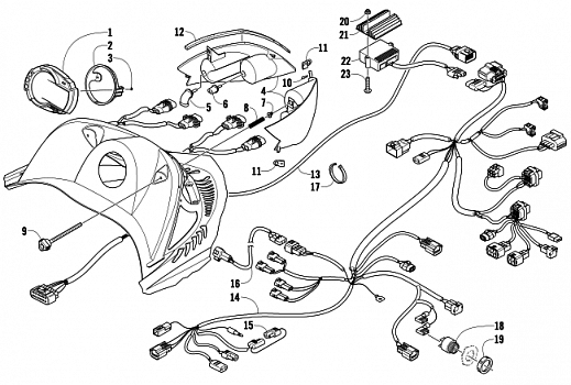 HEADLIGHT, INSTRUMENTS, AND WIRING ASSEMBLIES