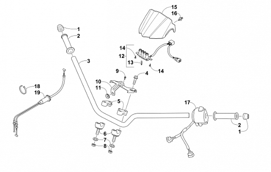 HANDLEBAR AND CONTROL ASSEMBLY