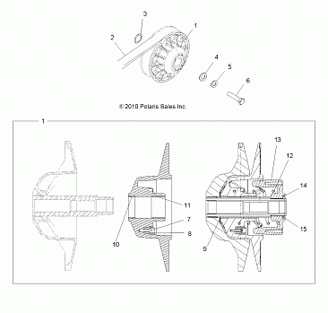 DRIVE TRAIN, SECONDARY CLUTCH - A13MH50TD (49ATVCLUTCHDRIVEN11SP500)