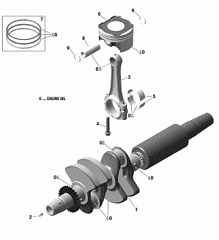 Engine - Crankshaft And Pistons - 600 ACE