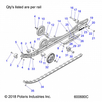 SUSPENSION, RAIL, LH/RH - S19EKB6PSL (600880C)