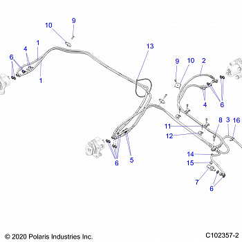 BRAKES, BRAKE LINES, REAR - A21S6E57A1/3A1 (C102357-2)
