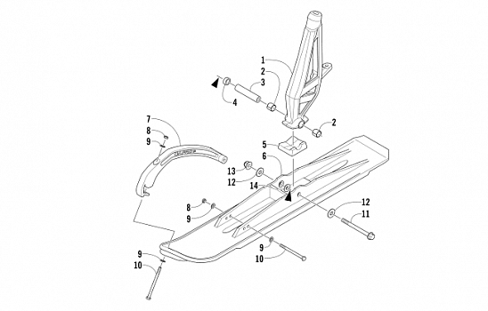 SKI AND SPINDLE ASSEMBLY