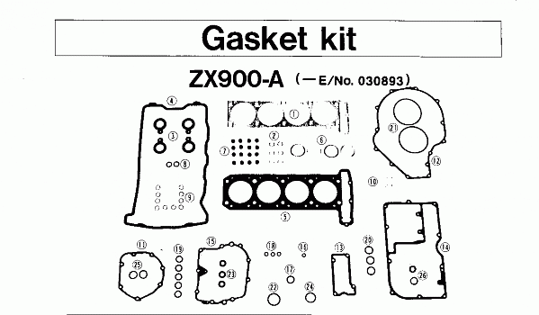 GASKET KIT ZX900-A (-E/NO. 030893)