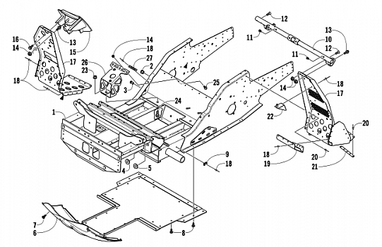 FRONT FRAME AND FOOTREST ASSEMBLY