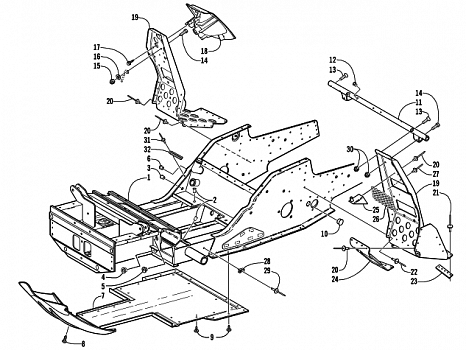 FRONT FRAME AND FOOTREST ASSEMBLY