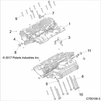 ENGINE, CRANKCASE - Z19VGE99AK/AW/BK/BW (C700106-3)