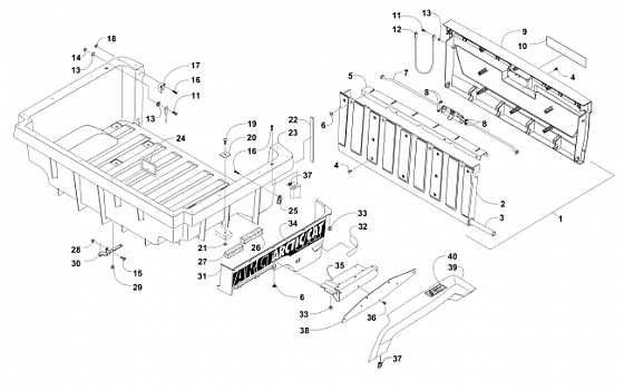 CARGO BOX AND TAILGATE ASSEMBLY