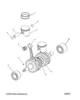 ENGINE, PISTON and CRANKSHAFT - S16CM8 ALL OPTIONS (600079)