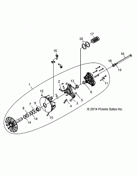 DRIVE TRAIN, PRIMARY CLUTCH -Z17VBE87N2 (49RGRCLUTCHDRV1323181)