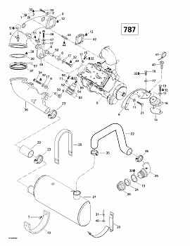 Engine Support And Muffler (787)