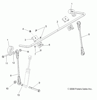 SUSPENSION, STABILIZER BAR, FRONT - R11VH76/VY76 ALL OPTIONS (49RGRSTABILIZERFRT09RZR)