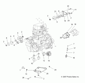 ENGINE, MOUNTING - A08DN76FC (49ATVENGINEMTG08SPTRG800)