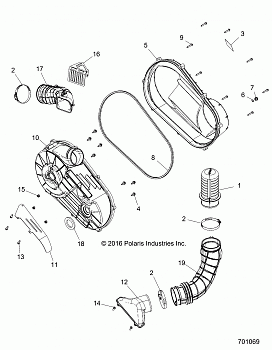 DRIVE TRAIN, CLUTCH COVER AND DUCTING - Z17VBE87N2 (701069)