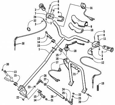 STEERING POST AND TIE ROD ASSEMBLY