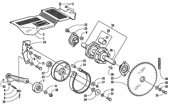 DRIVE TRAIN SHAFT AND BRAKE ASSEMBLIES