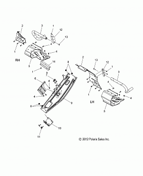 CHASSIS, CLUTCH GUARD and FOOTRESTS - S19CBA6GSL (49SNOWCLUTCHGUARD13INDY)