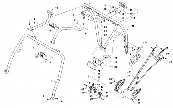 ROPS AND TAILLIGHT ASSEMBLY