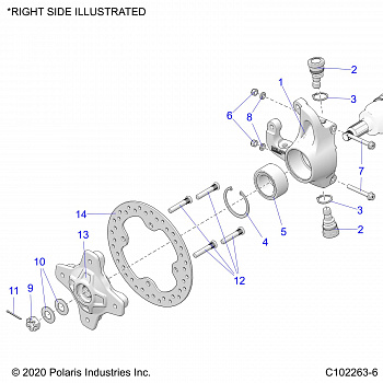 SUSPENSION, FRONT HUB, KNUCKLE and BRAKE DISC - A20SYE95AD/CAD (C102263-6)