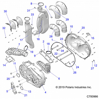 DRIVE TRAIN, CLUTCH COVER AND DUCTING - R20RRM99AL (C700966)
