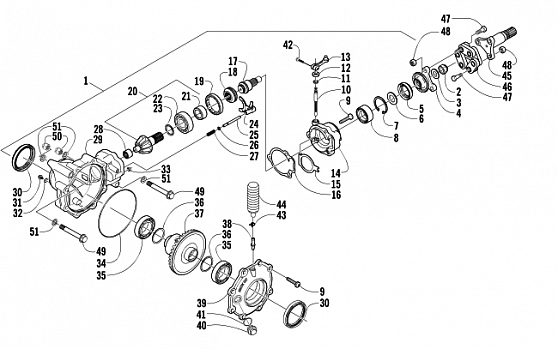 FRONT DRIVE GEARCASE ASSEMBLY