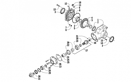 REAR DRIVE GEARCASE ASSEMBLY