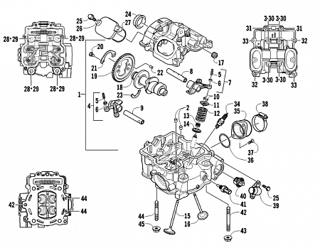 CYLINDER HEAD AND CAMSHAFT/VALVE ASSEMBLY