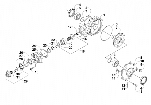 REAR DRIVE GEARCASE ASSEMBLY